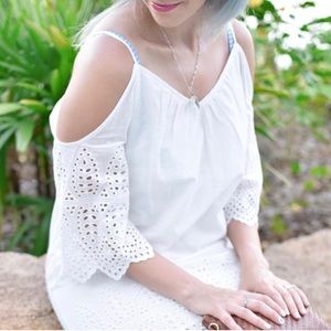 Glamorous White Eyelet Detail Dress Sz S